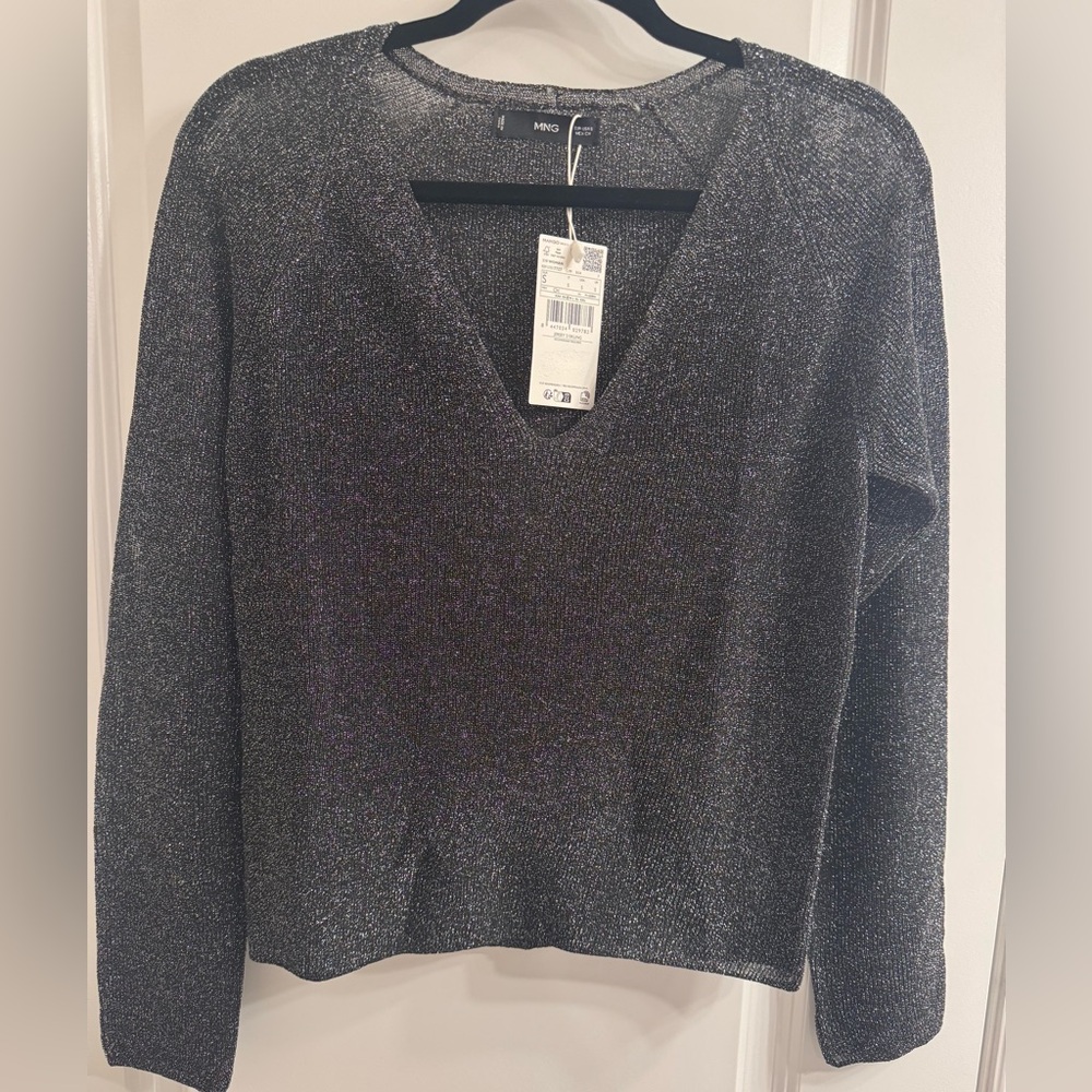 Mango Charcoal V-Neck Sweater